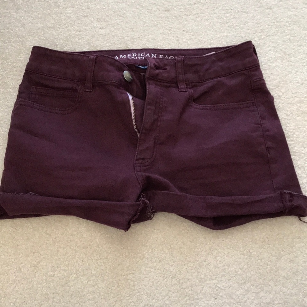 Maroon American Eagle Hi-Rise Shortie